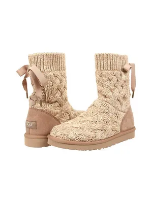 UGG Australia Isla Sand Вязаные короткие угги Исла Бежевые