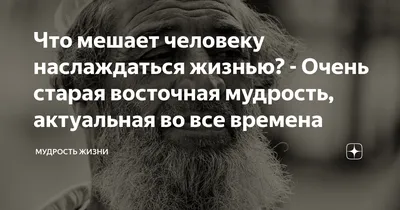 Что мешает человеку наслаждаться жизнью? - Очень старая восточная мудрость,  актуальная во все времена | Мудрость жизни | Дзен