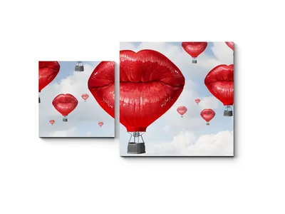 Мультяшные Красные Губы Поцелуй Воздушный Поцелуй С Изолированными Сердцами  — стоковая векторная графика и другие изображения на тему Без людей - iStock