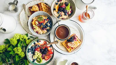 Красивй завтрак. Завтрак эстетика | Еда, Питание, Завтрак